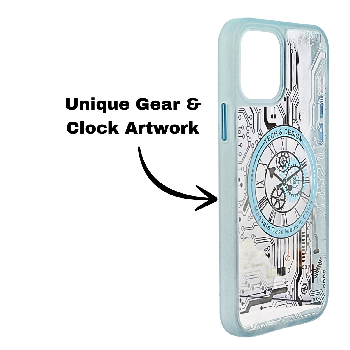 Tech Steampunk Gear Clock Design MagSafe Phone Case For iPhone 12/ 12Pro