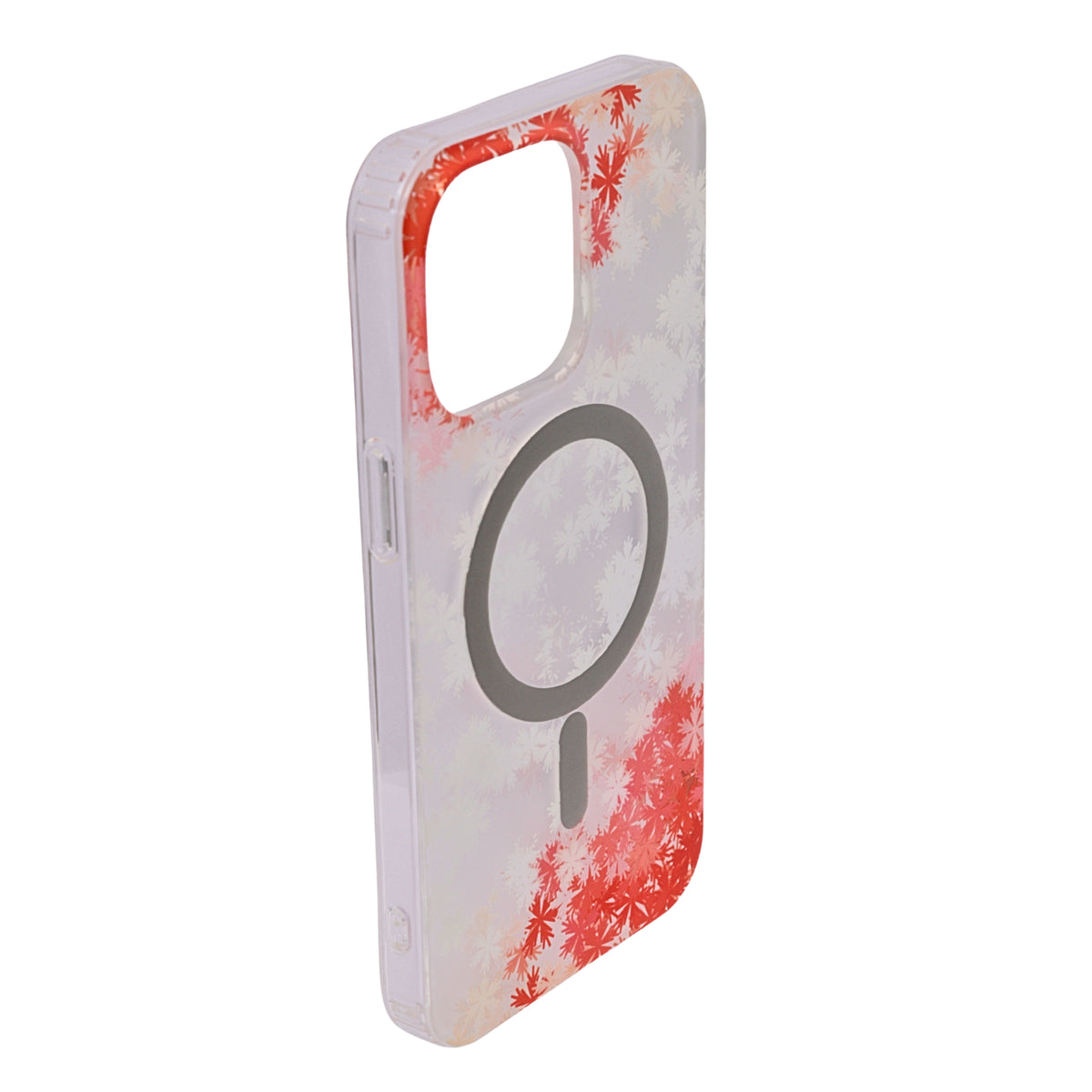 Transparent Floral MagSafe Compatible Phone Case for iPhone 15 Pro Max