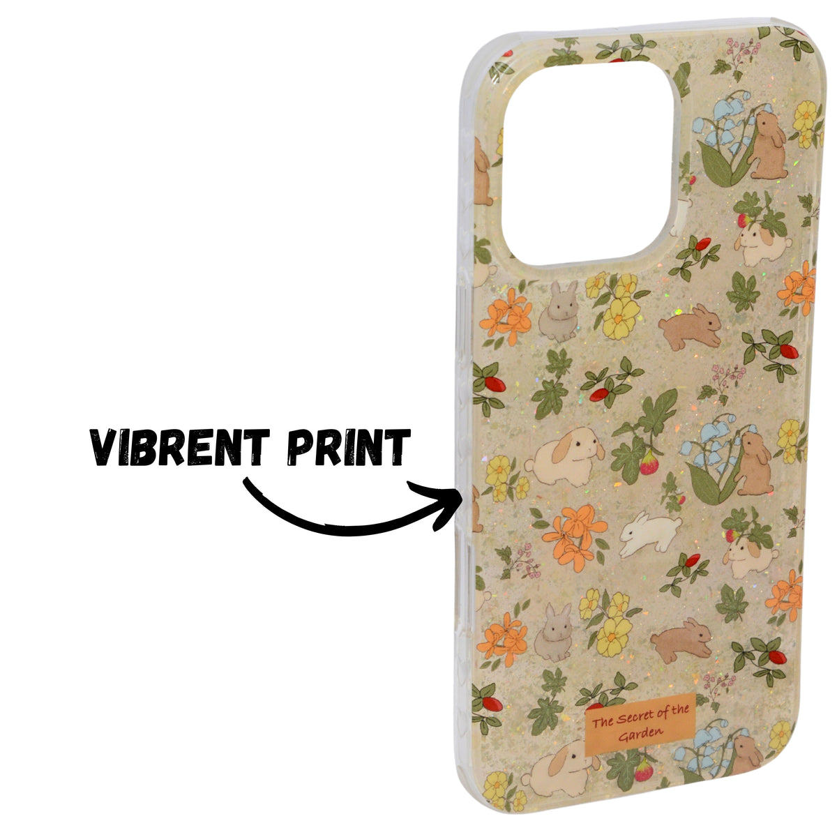 Floral Bunny Garden Design Case with Charms – for iPhone 16 Pro Max