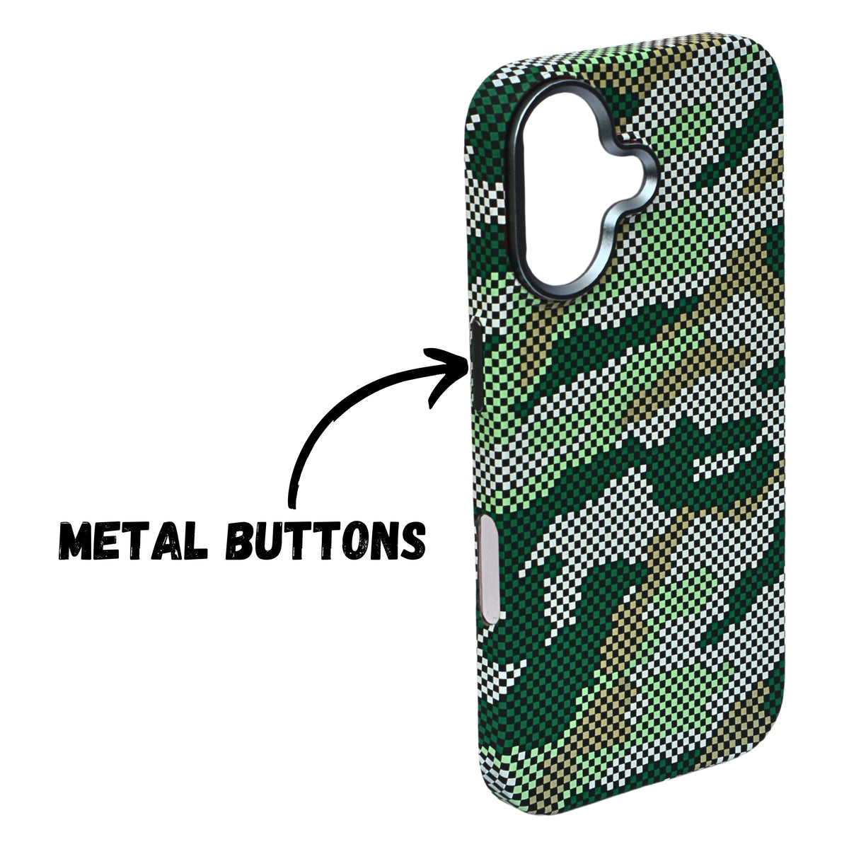 Camouflage Pixel Pattern Phone Case for iPhone 16