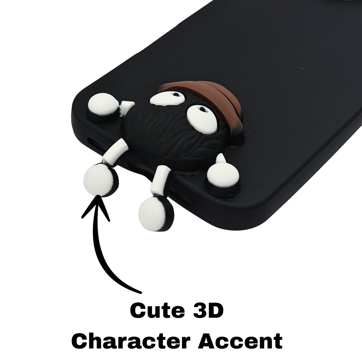 Hello Teddy Cap 3D Cartoon Phone Case For iPhone 16 Pro Max