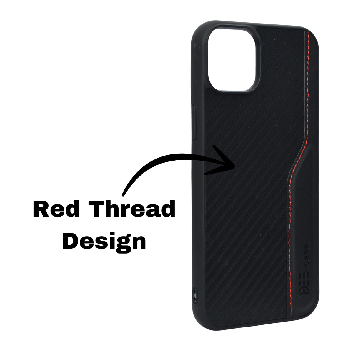 Deecase Leather Grip with Red Stitch Detailing Phone Case For iPhone 14 Plus/ 15Plus