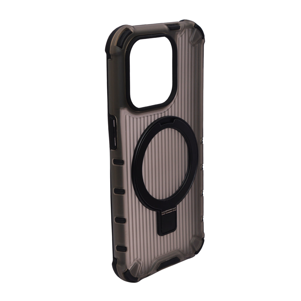 Frosted Corrugated Texture MagSafe Kickstand Phone Case for iPhone 15 Pro