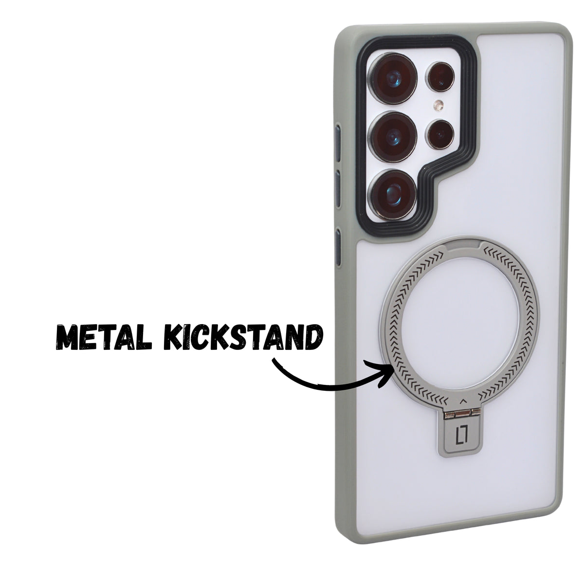 Crystal Clear MagSafe with 360° Kickstand Phone Case for Samsung S25 Ultra