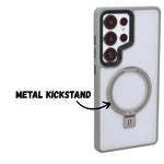 Crystal Clear MagSafe with 360° Kickstand Phone Case for Samsung S25 Ultra
