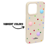 3D Colorful Polka Dot Soft Protective Phone Case for iPhone 16 Pro Max