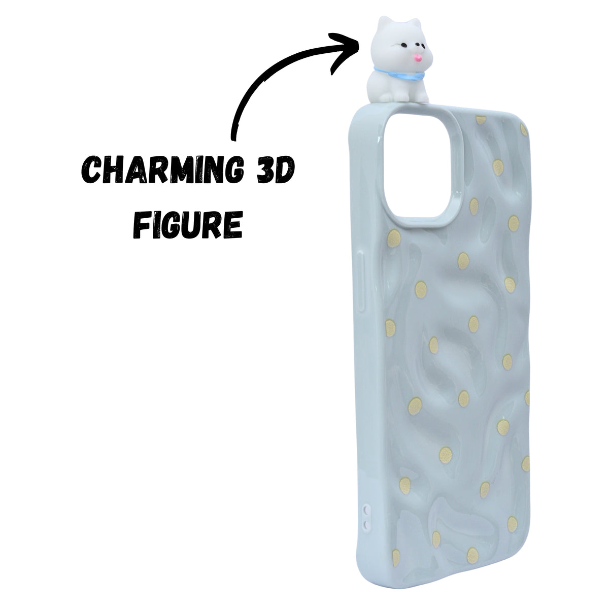 3D Cartoon Character with Polka Dots Soft Phone Case for iPhone 13/ 14