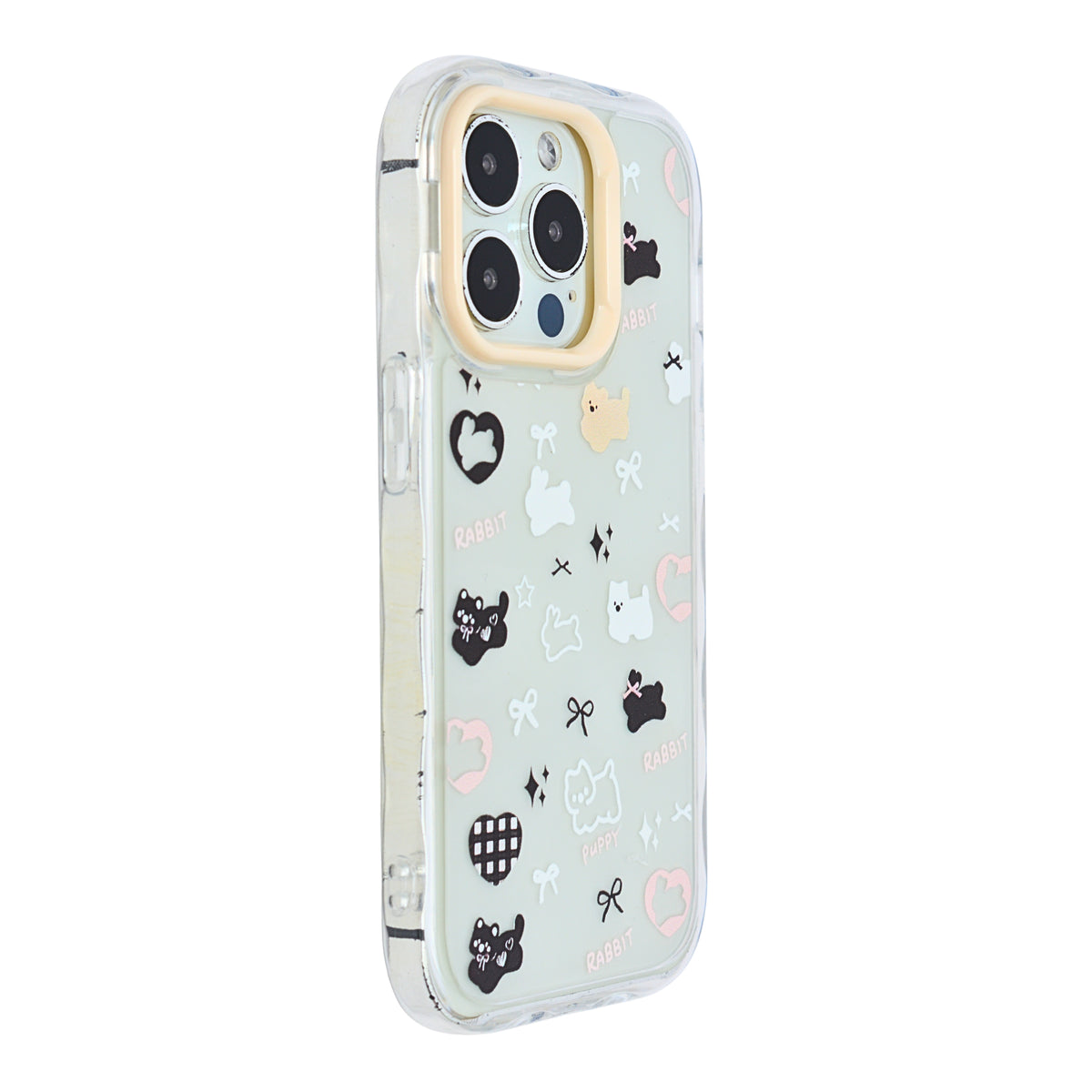 Cute Transparent Wavy Edge Phone Case for iPhone 14 Pro