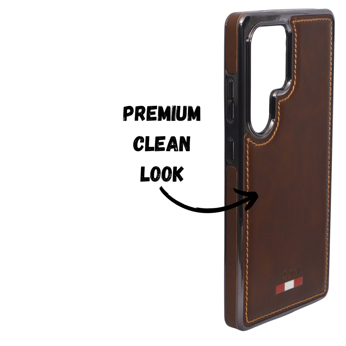 Premium Classic Leather Stitch Design Phone Case for Samsung S25 Ultra