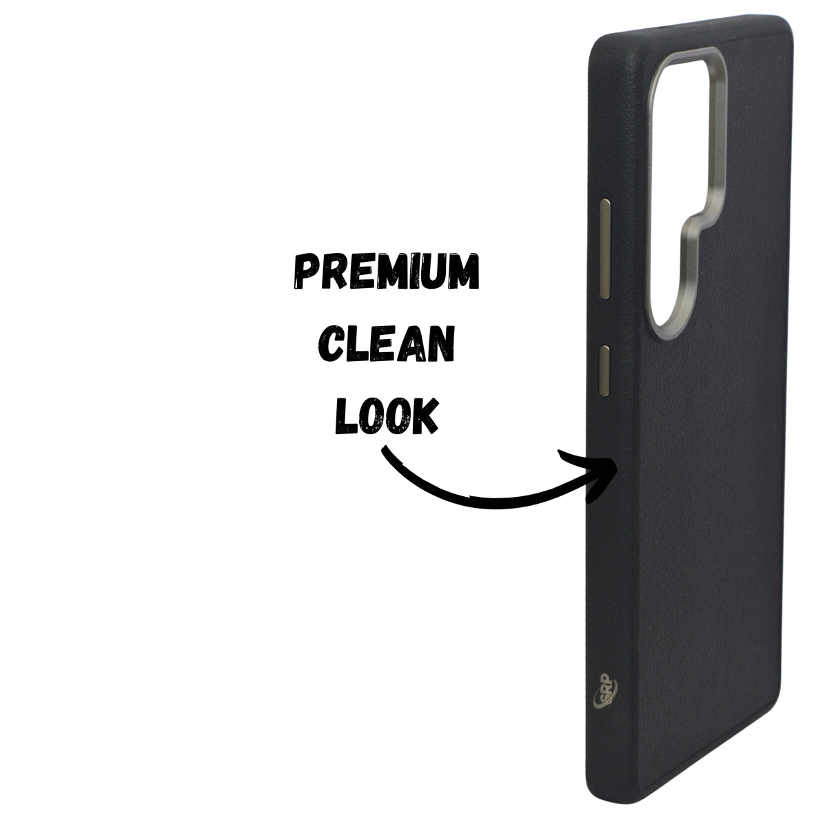 Premium Leather Texture with Metallic Camera Frame Phone Case for Samsung S25 Ultra