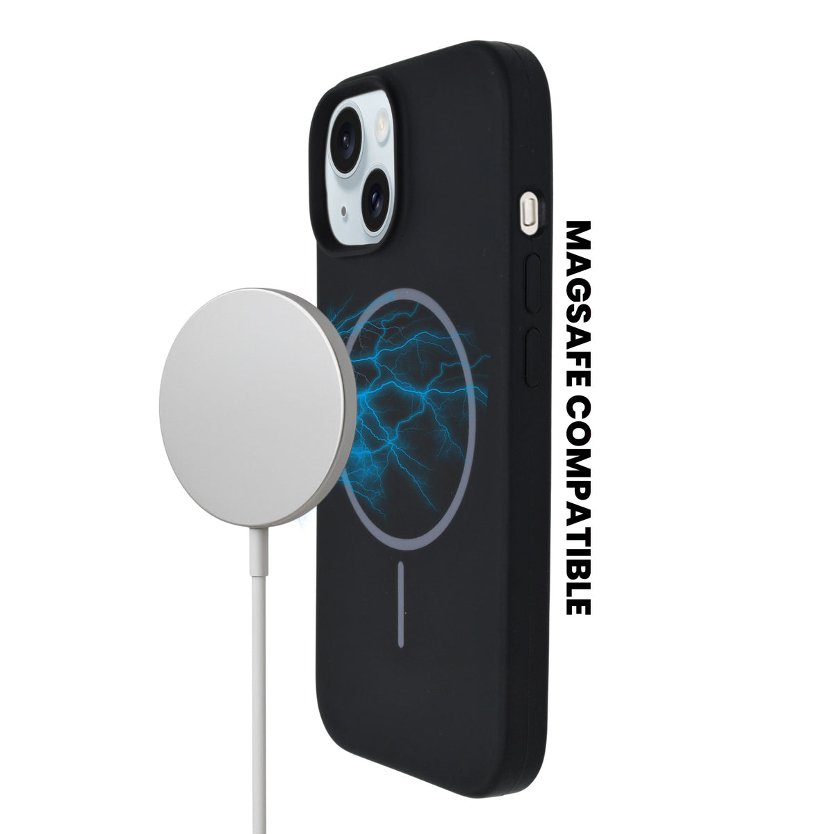Soft Silicone with MagSafe Ring Phone Case for iPhone 15