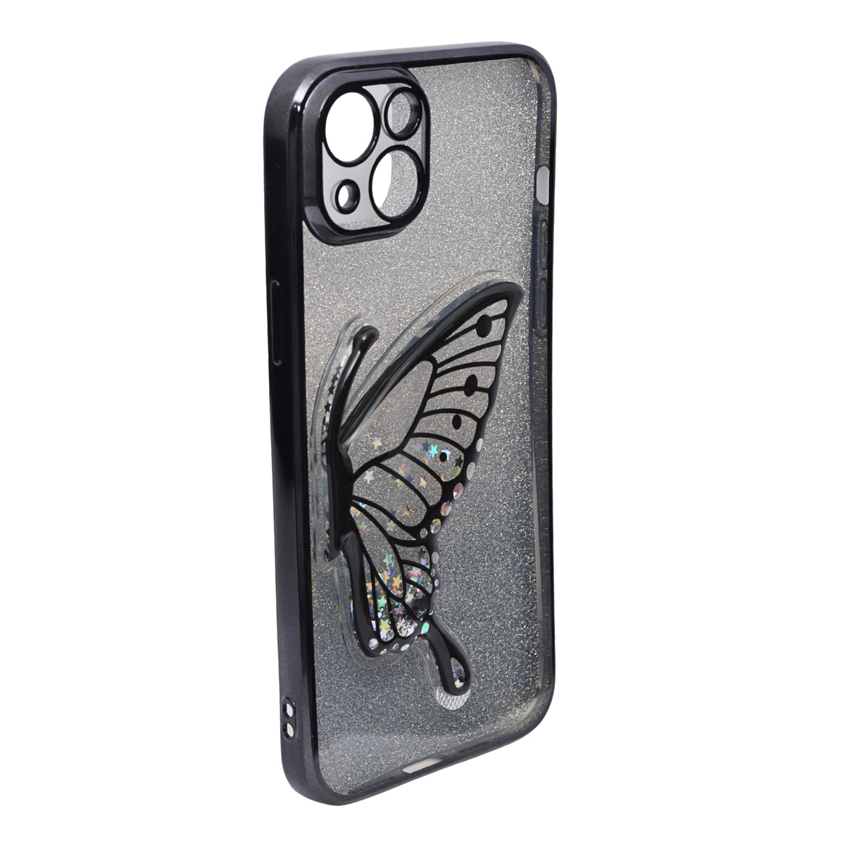 Stylish Luxury Eye Catching Butterfly Glitter Phone Case for iPhone 14 Plus/ 15 Plus