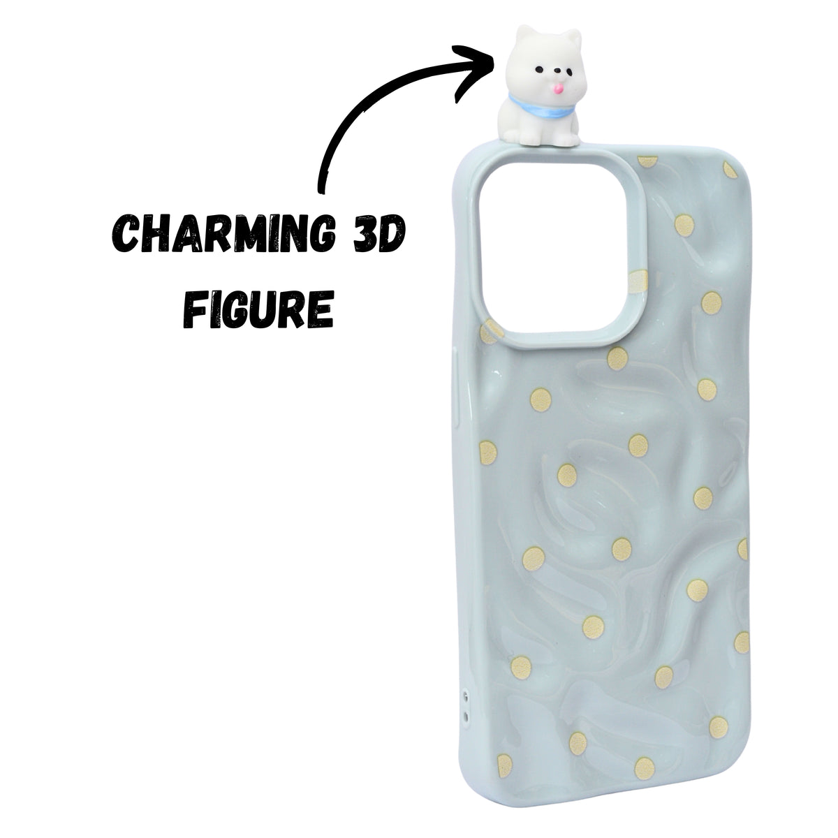 3D Cartoon Character with Polka Dots Soft Phone Case for iPhone 13 Pro