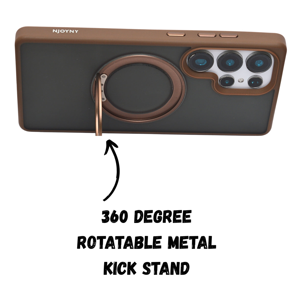 Premium Matte MagSafe with 360 Rotating Metal Stand Phone Case for Samsung S25 Ultra