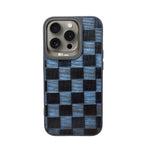 Checkered Texture Grip Case For iPhone 15 Pro