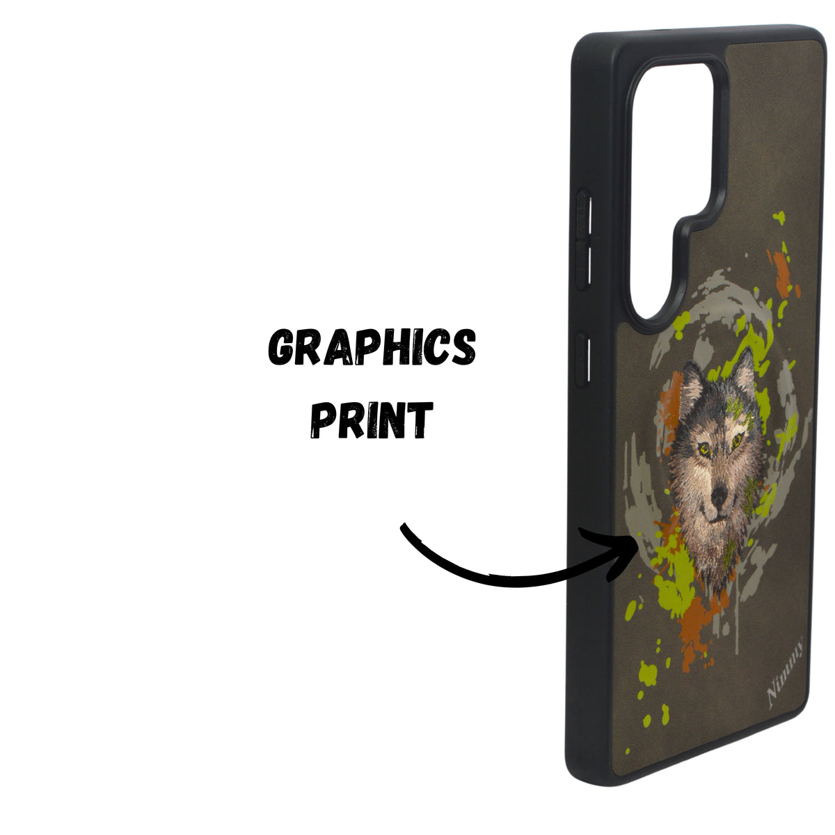 Nimmy Friends Wolf Print Leather Finish hard Phone Case for Samsung S25 Ultra