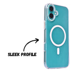 Crystal Clear Corrugated MagSafe Compatible Phone Case for iPhone 16 Plus