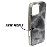 Marble Wave Glossy Water Flow Design Shockproof Cover For iPhone 16 Pro