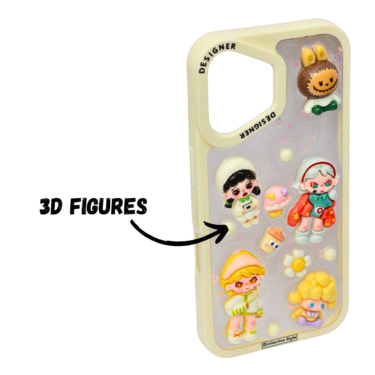 Cute 3D Cartoon Doodle Phone Case for iPhone 16