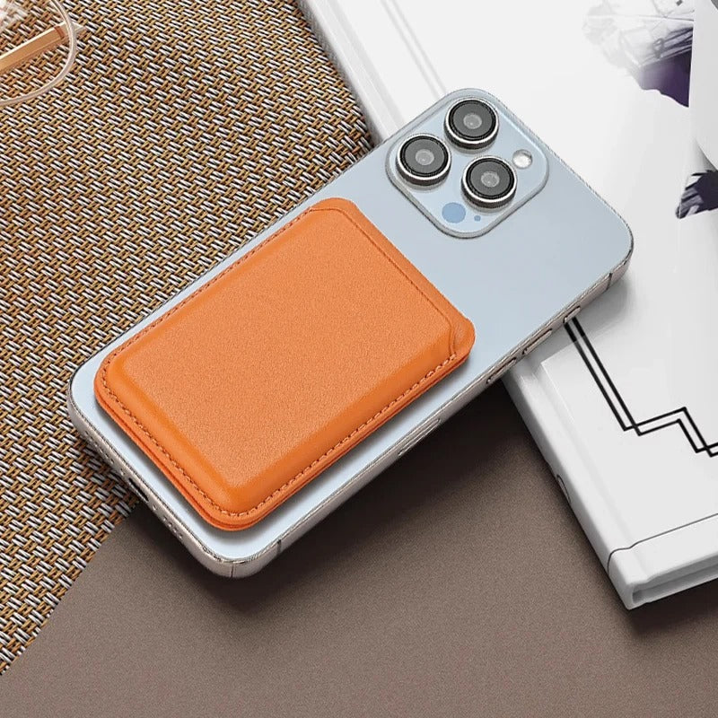 Magnetic MagSafe Leather Wallet Case with Kickstand – Slim & Secure for iPhone