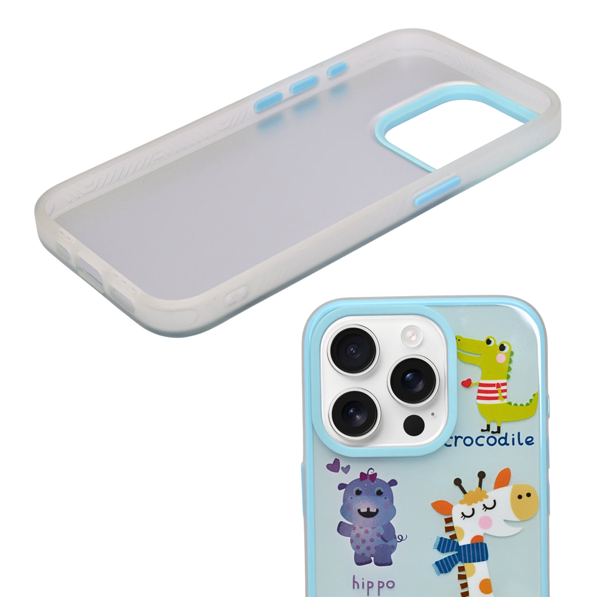 Stylish Cute Cartoon Cool Soft Animal Characters Cover For iPhone 15 Pro