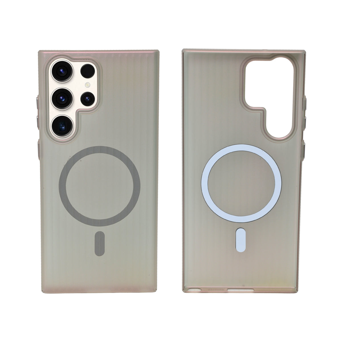 Minimalist Frosted Vertical Stripe MagSafe Case for Samsung S23 Ultra