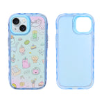 Cute Transparent Wavy Edge Phone Case for iPhone 14 Plus/ 15 Plus