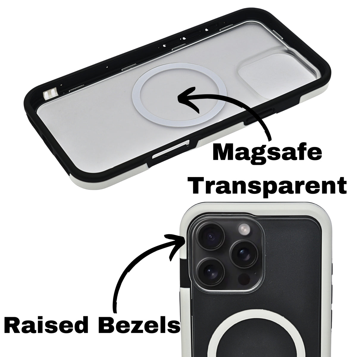 Dual Color Edge Matte Transparent MagSafe Phone Case for iPhone 16 Pro Max