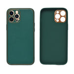 Smooth Leather Matte Phone Case with Gold Detailing for iPhone 12 Pro Max