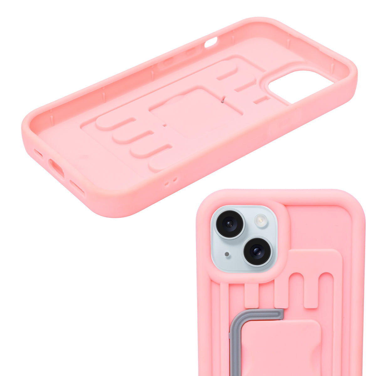 Retro Suitcase Design Phone Case with Kickstand for iPhone 15