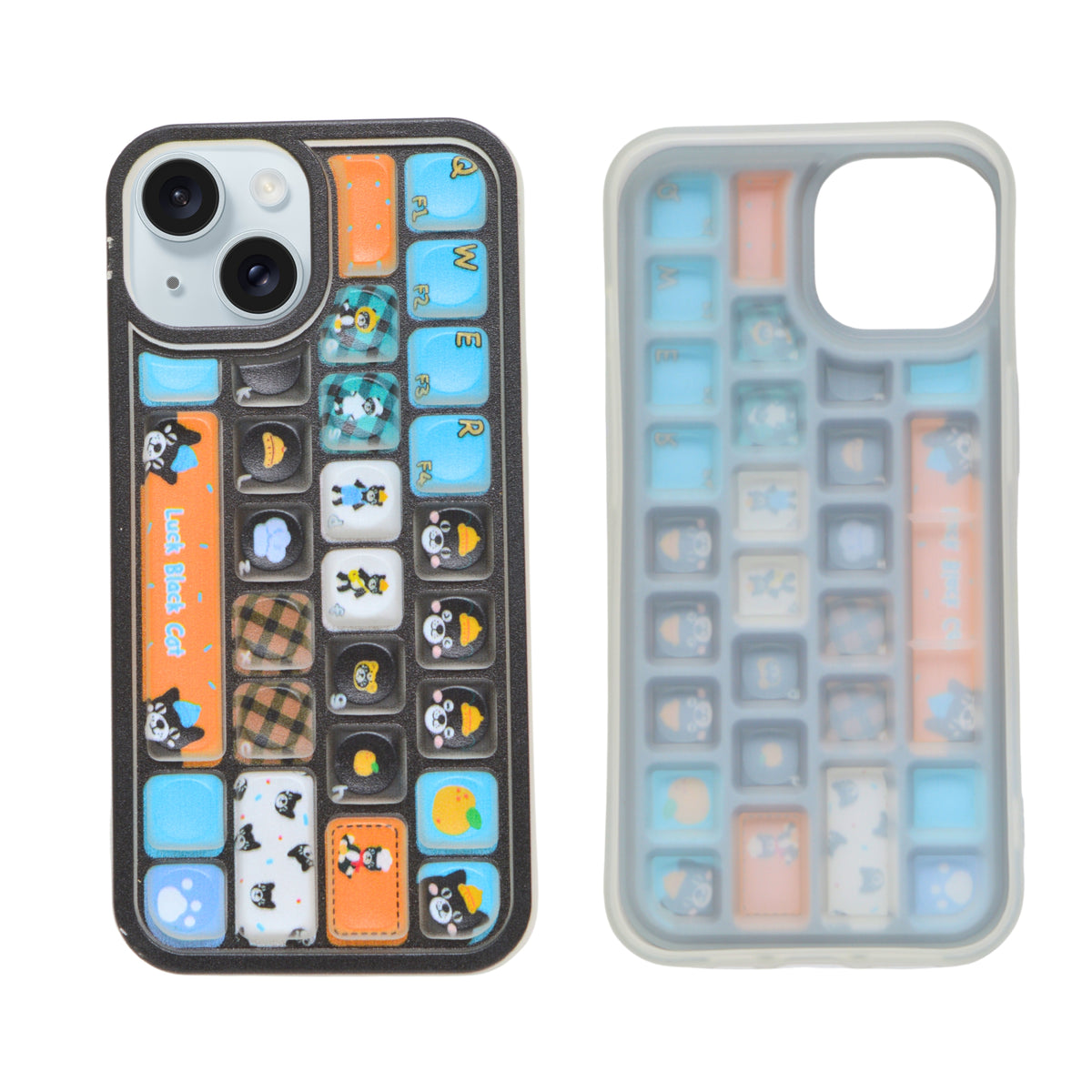 Cute 3D Cartoon Keyboard Phone Case for iPhone 15