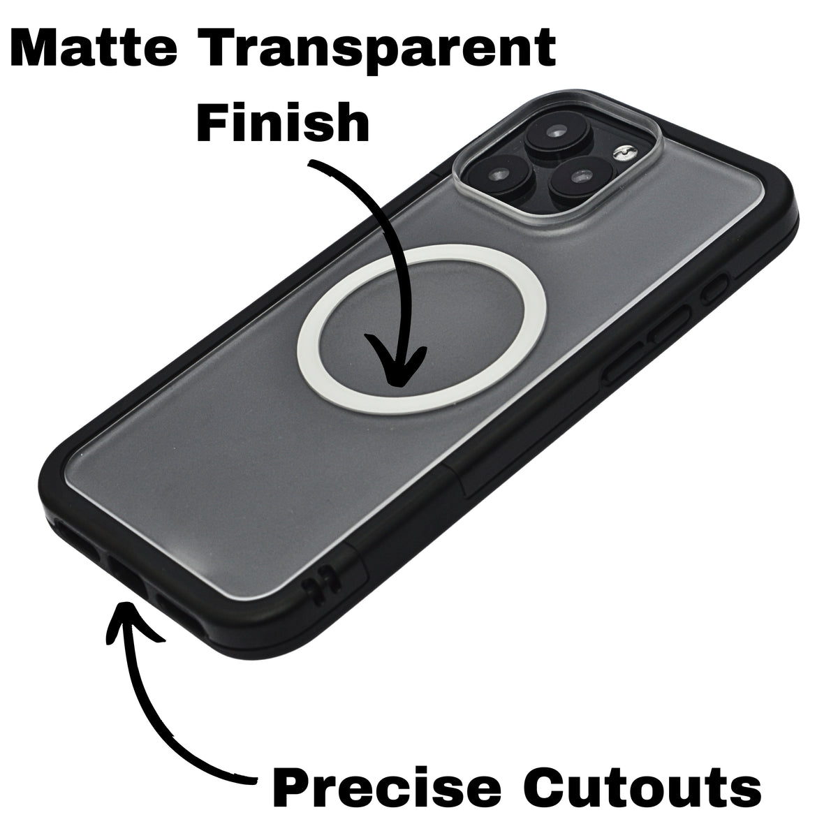 Dual Color Edge Matte Transparent MagSafe Phone Case for iPhone 16 Pro