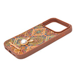 Bohemian Ethnic Print Cork Texture with Pearl Detail Phone Case for iPhone 17 Pro