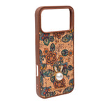 Bohemian Ethnic Print Cork Texture with Pearl Detail Phone Case for iPhone 17 Pro Max