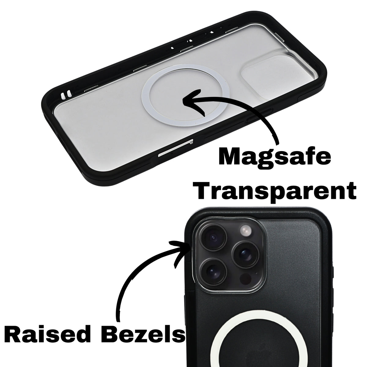 Dual Color Edge Matte Transparent MagSafe Phone Case for iPhone 16 Pro