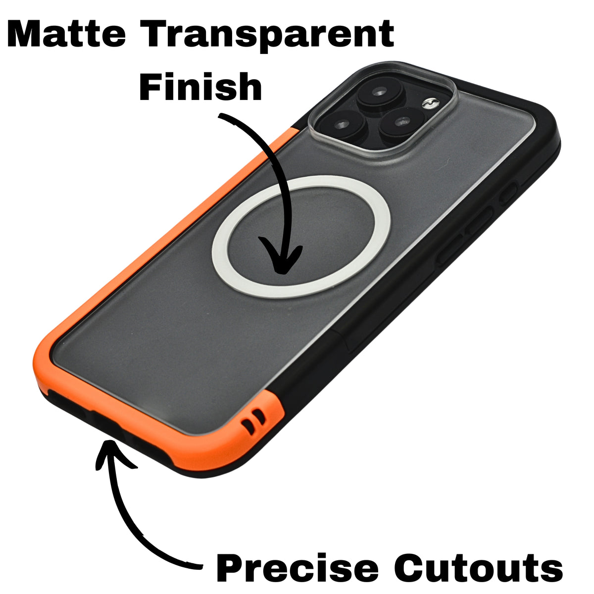 Dual Color Edge Matte Transparent MagSafe Phone Case for iPhone 16 Pro Max