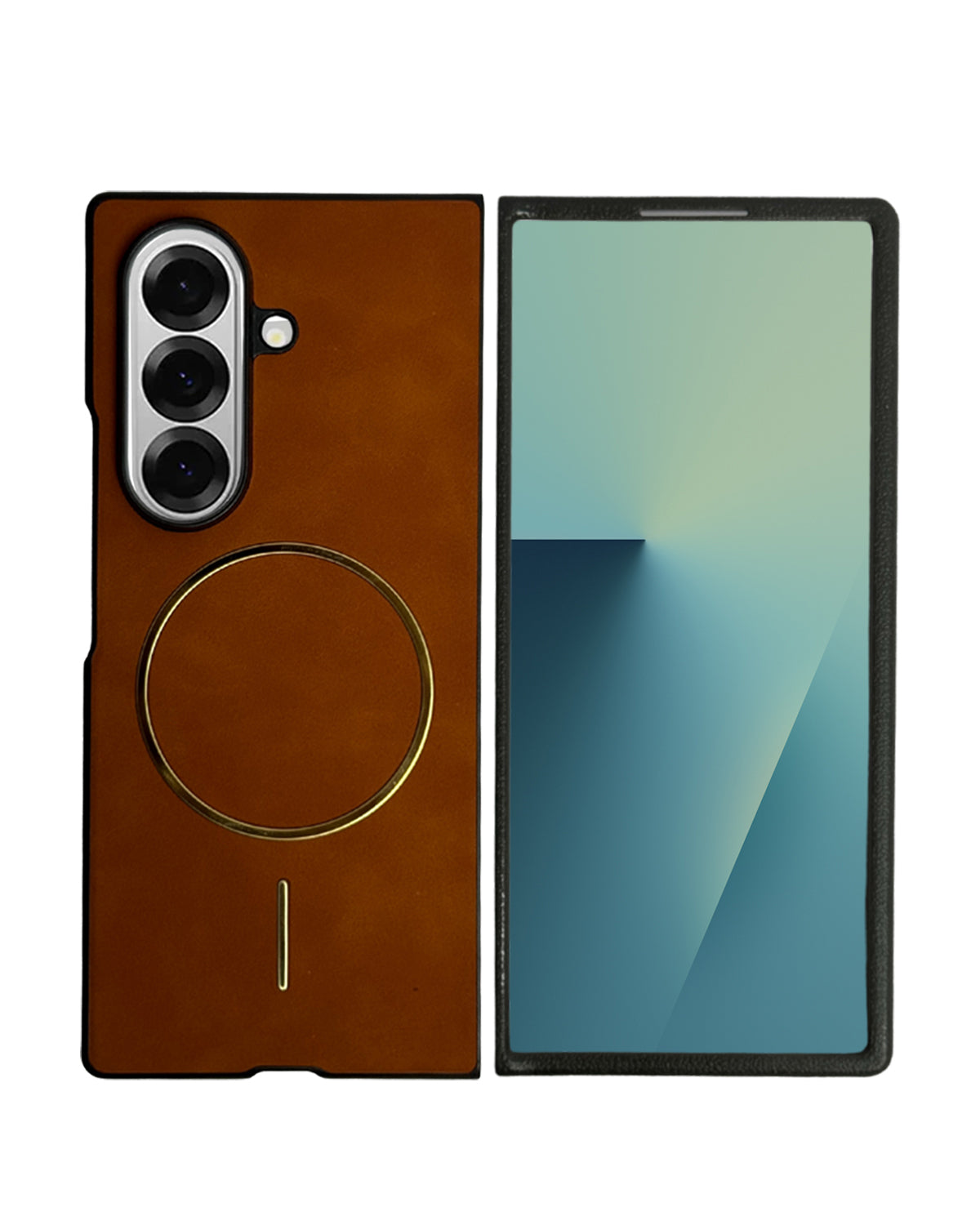 Luxury MagSafe Leather Case for Samsung Galaxy Z Fold 7 – Executive Edition with Magnetic Ring & Precision Fit