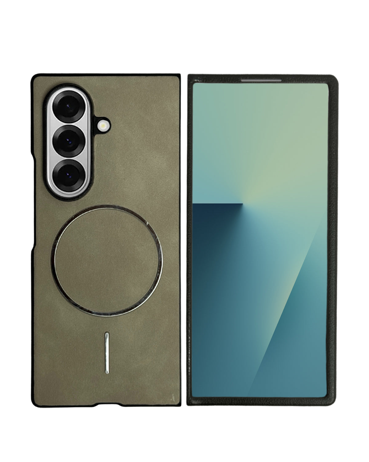 Luxury MagSafe Leather Case for Samsung Galaxy Z Fold 7 – Executive Edition with Magnetic Ring & Precision Fit