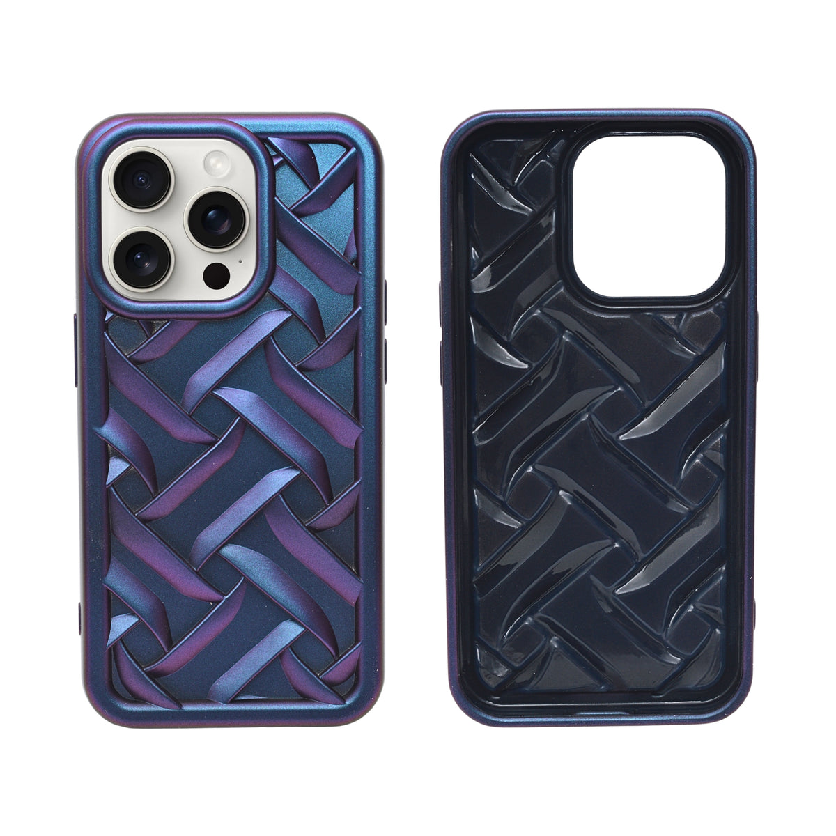 Iridescent Braided Pattern Phone Case for iPhone 14 Pro