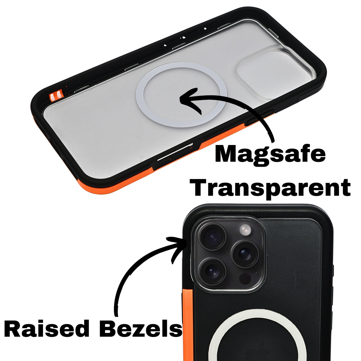 Dual Color Edge Matte Transparent MagSafe Phone Case for iPhone 16 Pro
