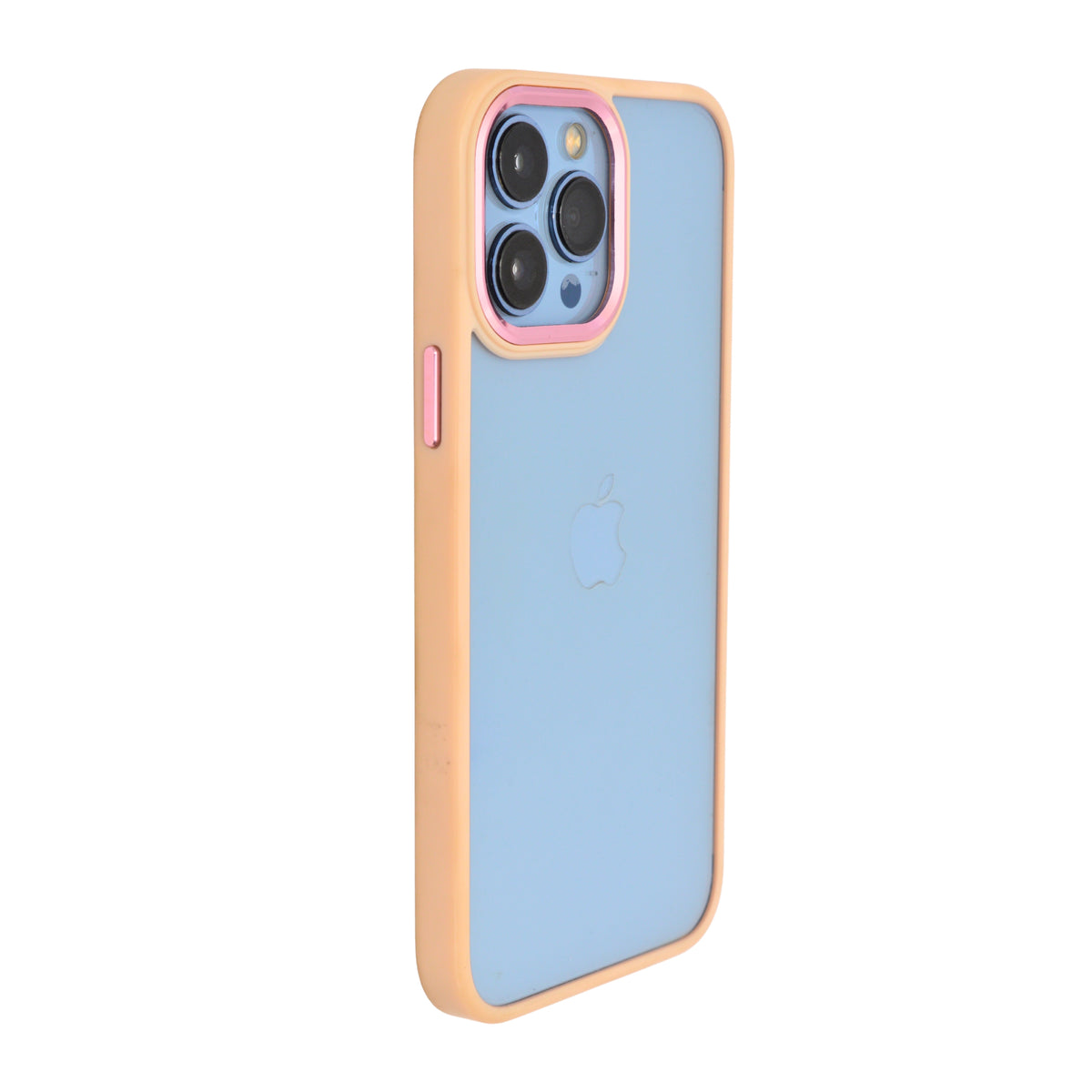 Elegant Peach Edge Clear Phone Case for iPhone 13 Pro Max