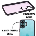 Crystal Clear with Black Edges Phone Case for iPhone 16 Plus