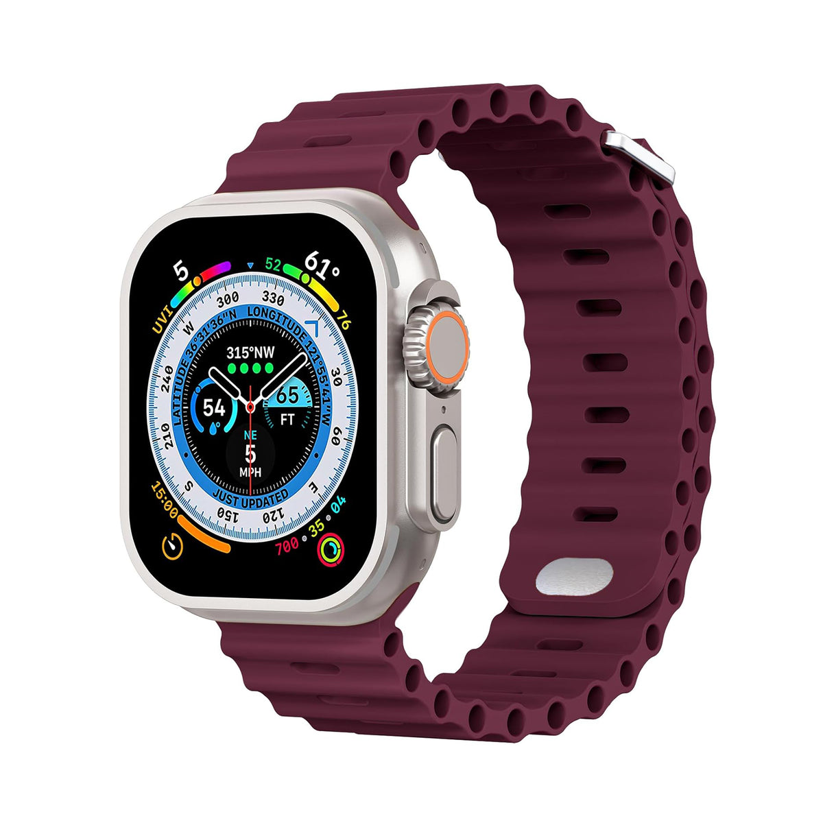 Soft Silicone Sport Wristband Replacement iWatch Strap for 49mm (Ultra 2/Ultra), 45mm, 44mm, 42mm – Compatible with Series 10/9/8/7/6/5/4/3/2/1/SE