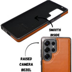 Premium Leather Stitch Border Design Phone Case for Samsung S25 Ultra