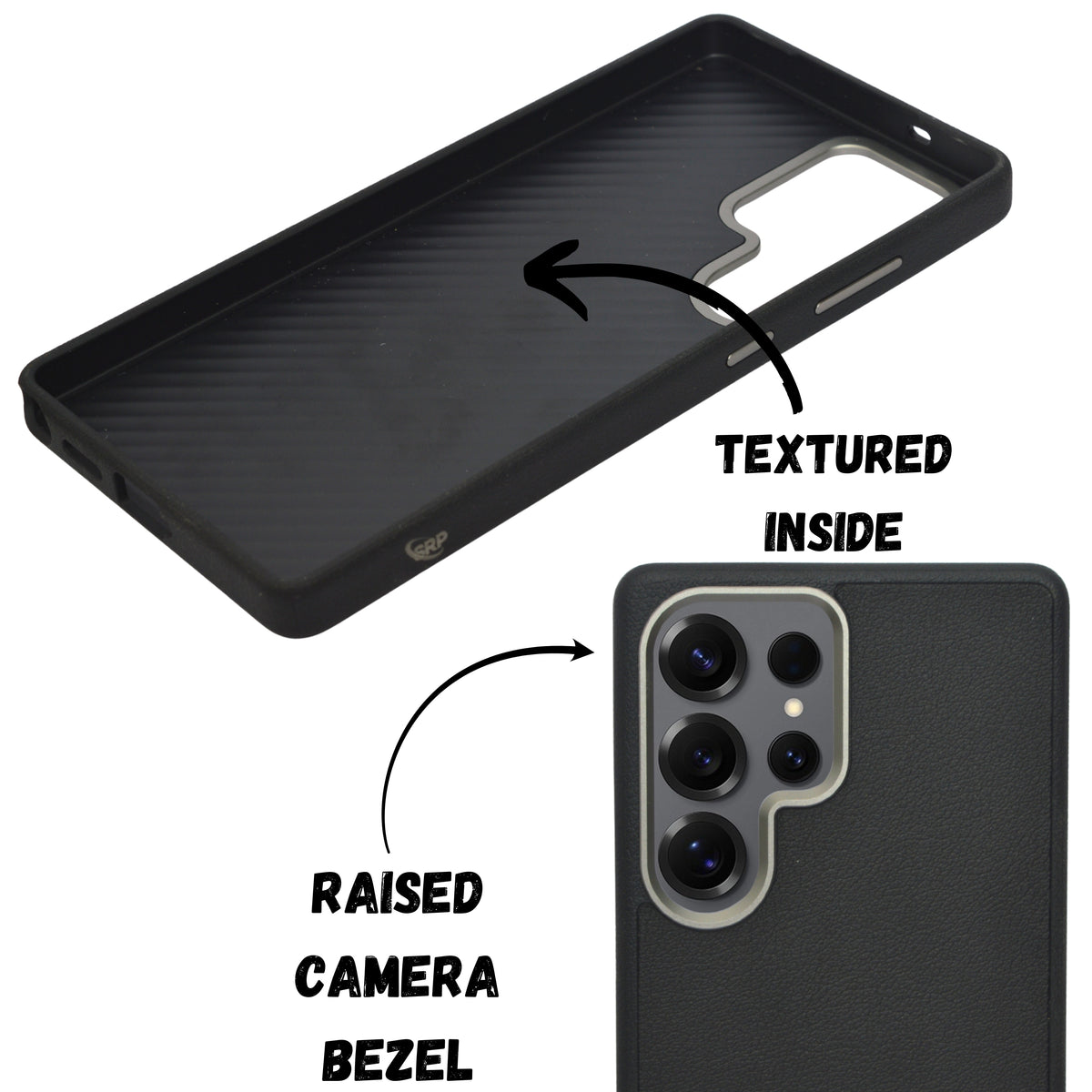 Premium Leather Texture with Metallic Camera Frame Phone Case for Samsung S25 Ultra