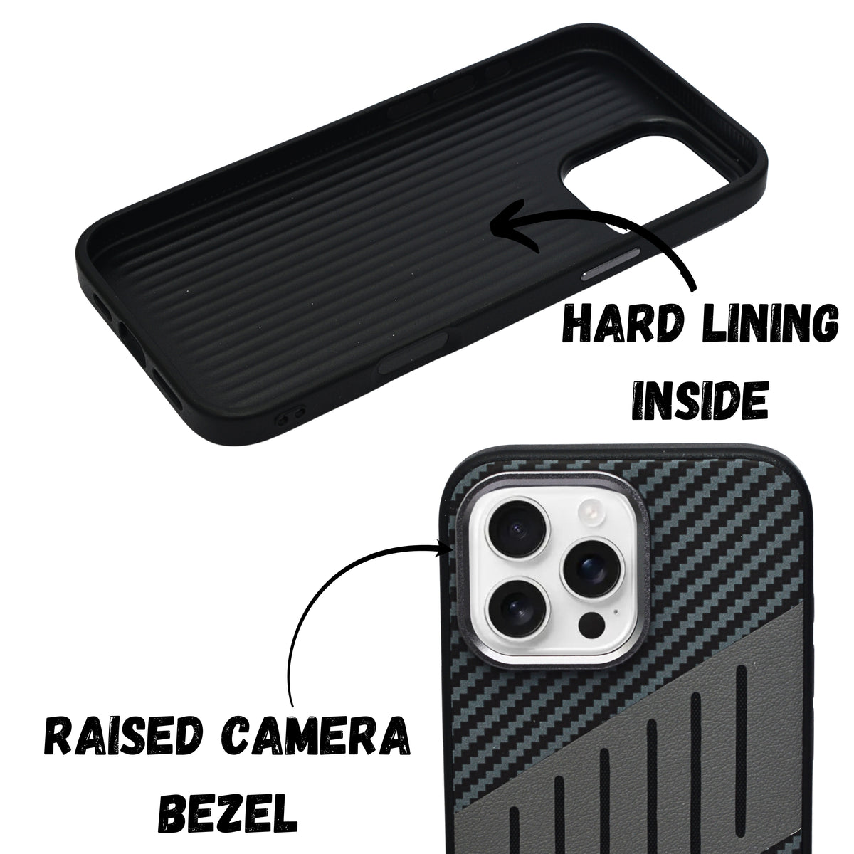 Carbon Fiber Leather Texture Kevlar Anti-Fall Protective Case for iPhone 16 Pro Max