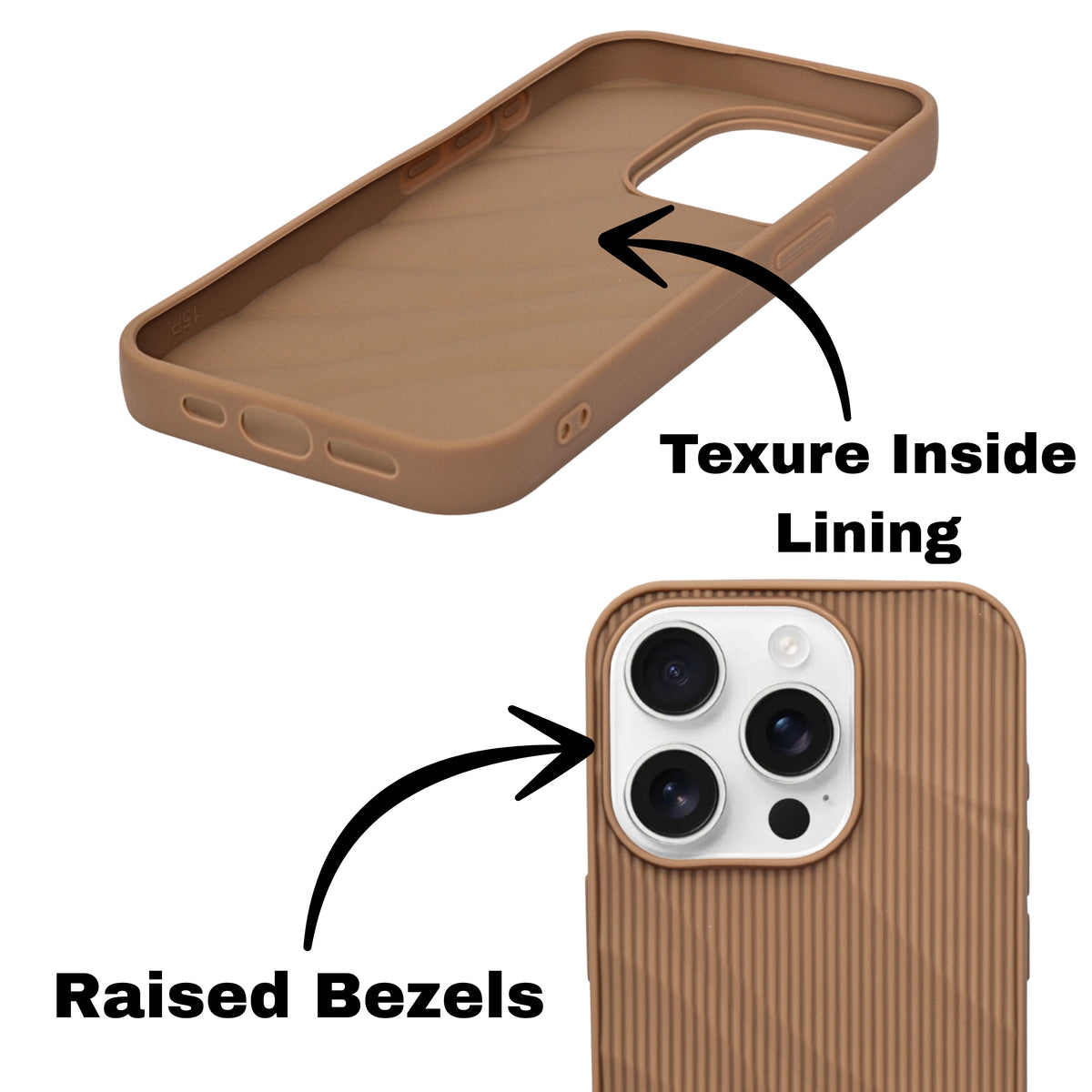 Soft Silicone Wave Texture Phone Case For iPhone 15 Pro