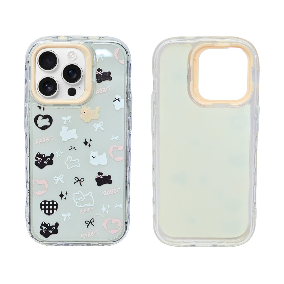Cute Transparent Wavy Edge Phone Case for iPhone 14 Pro
