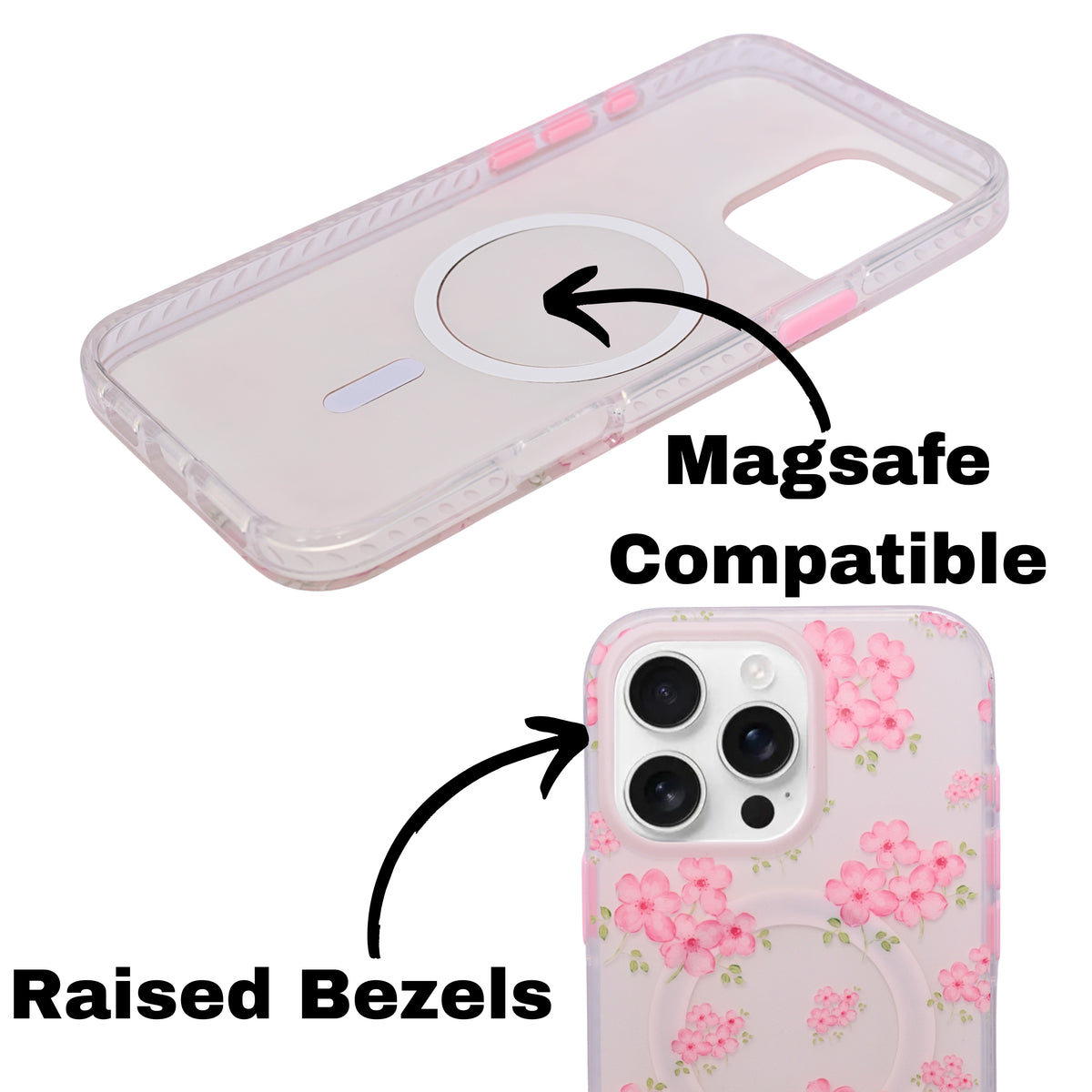 Cherry Blossom MagSafe Compatible Phone Case for iPhone 16 Pro