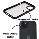 Transparent Hard back with Chrome Border Anti Slip Grip Phone Case for iPhone 14 Plus/15 Plus